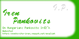 iren pankovits business card